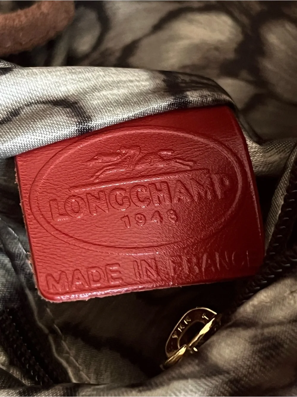 Longchamp Gatsby Coral Red Leather Shoulder Bag with Gold Hardware